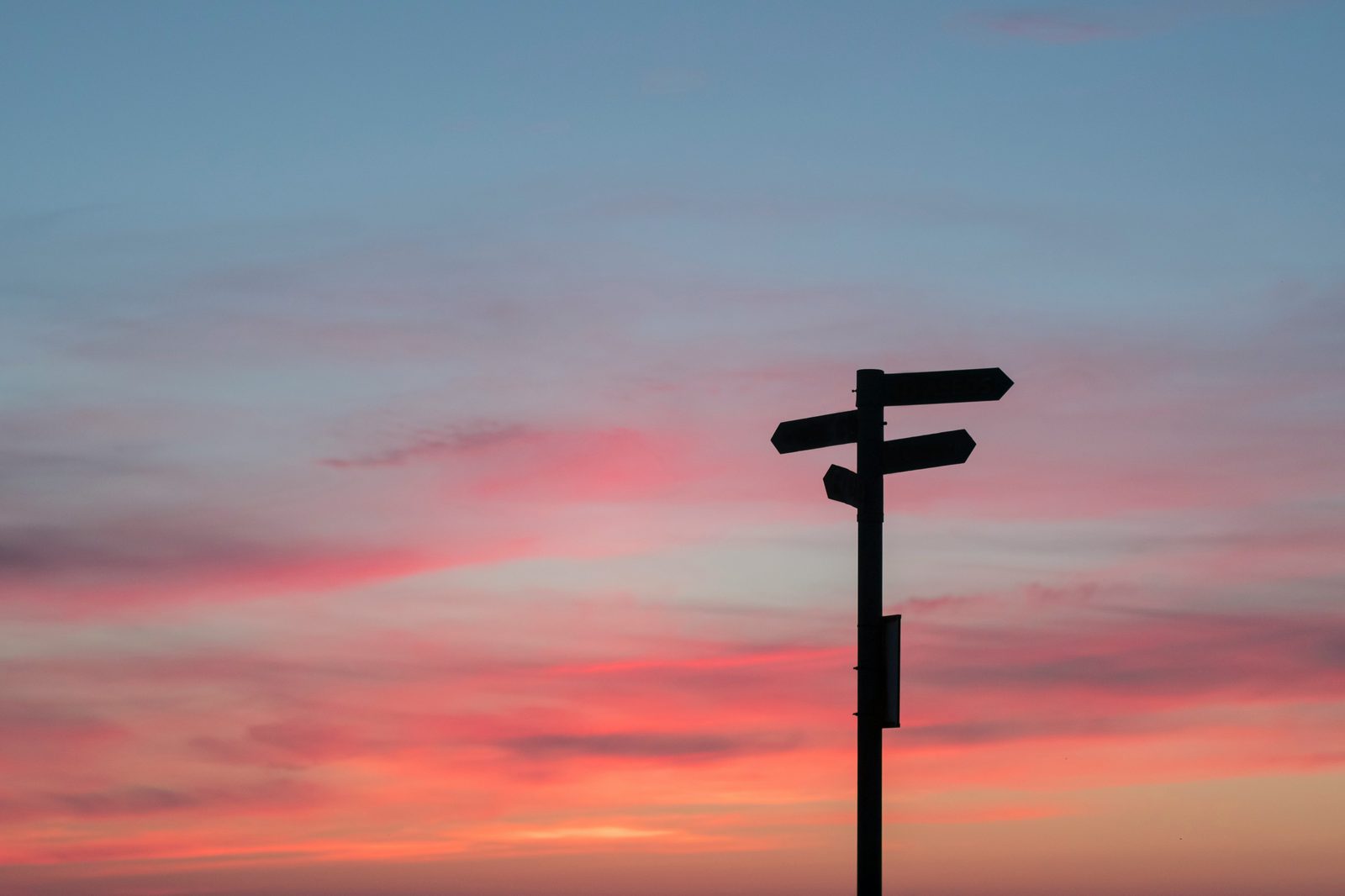 Wegweiser im Abendrot – Orientierung und Entscheidung